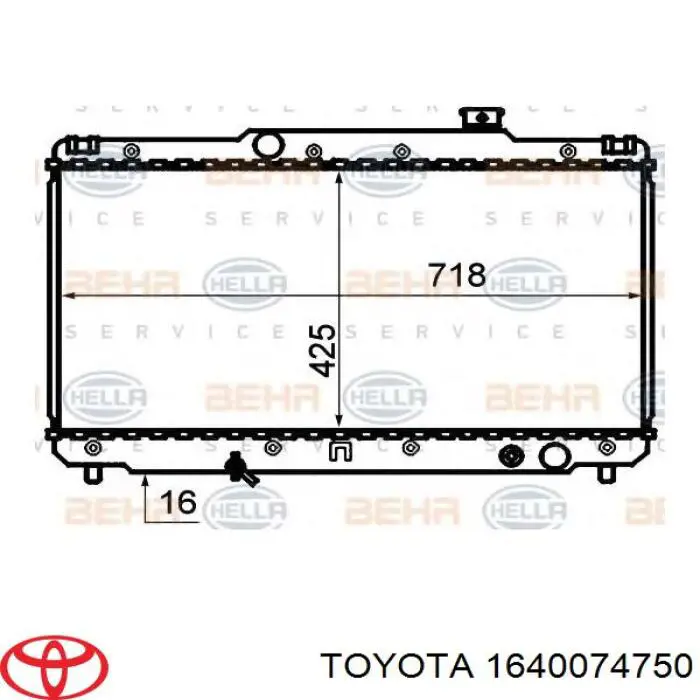 1640074750 Toyota Радіатор охолодження двигуна