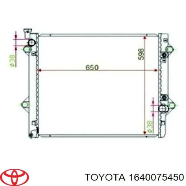 1640075450 Toyota радіатор охолодження двигуна