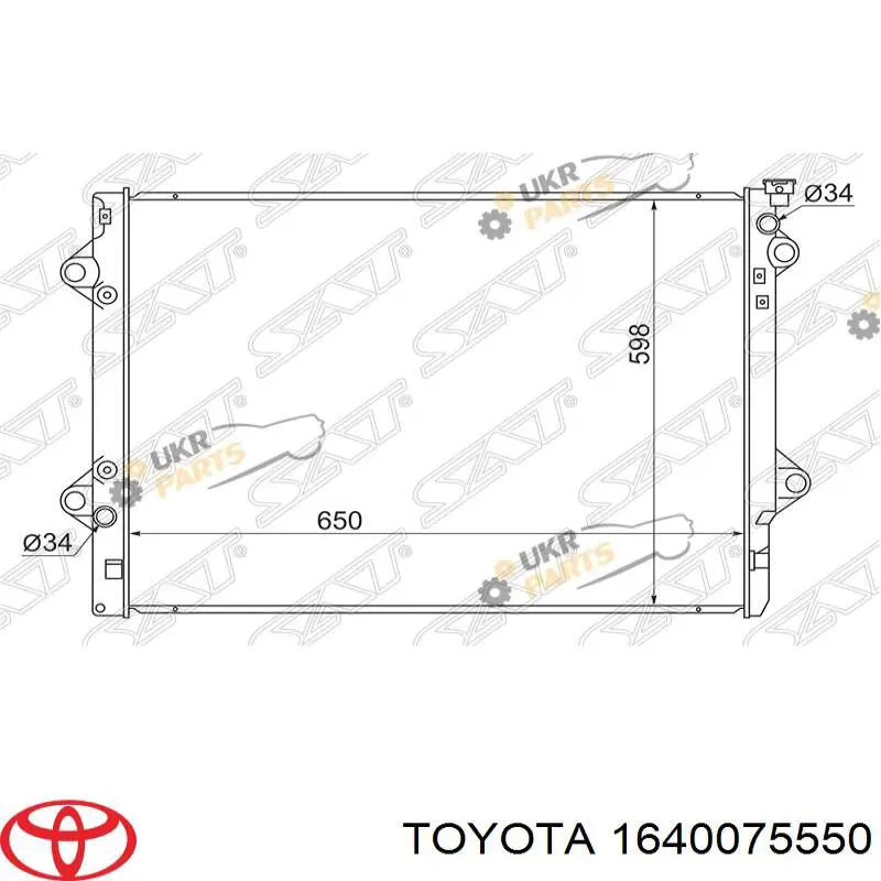 Купити 1640075550 Toyota Радіатор двигуна
