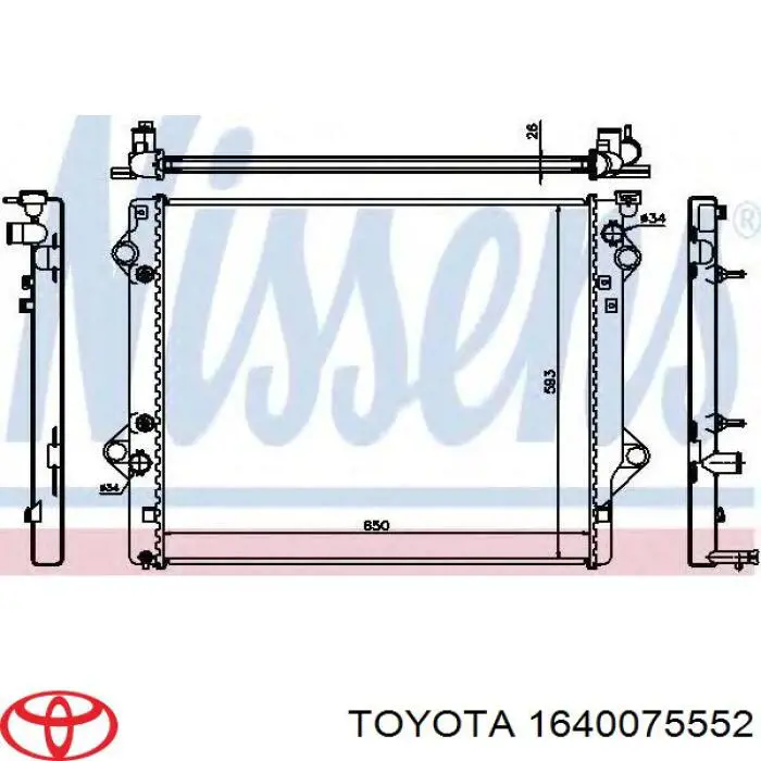 Купити 1640075552 Toyota Радіатор двигуна