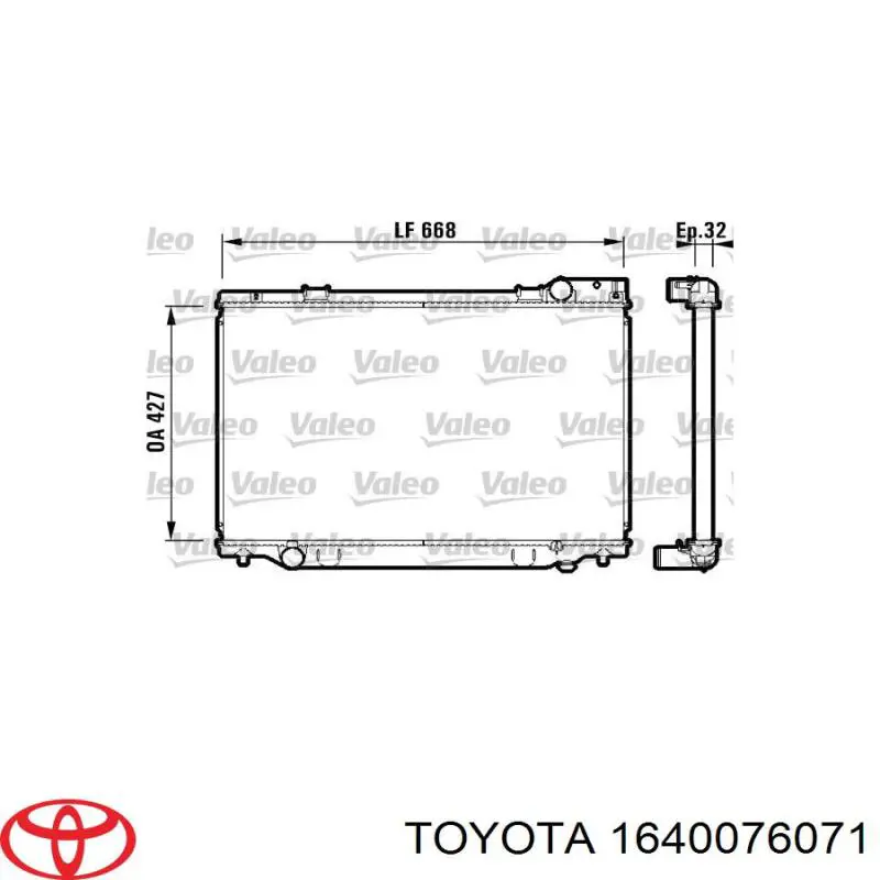 Купити 1640076071 Toyota Радіатор двигуна