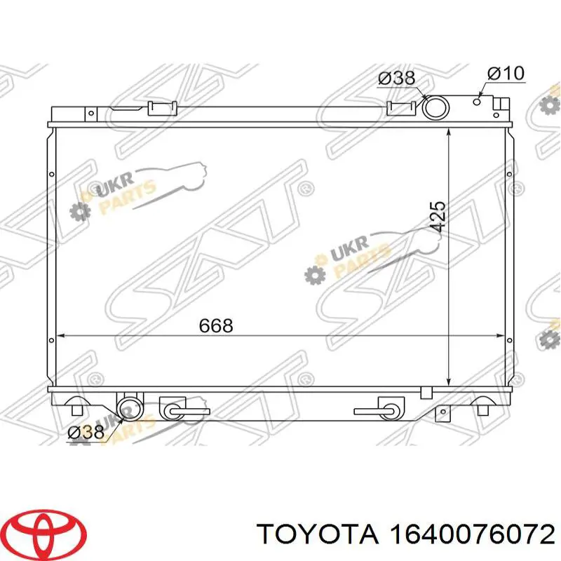 Радіатор 1640076072 Toyota