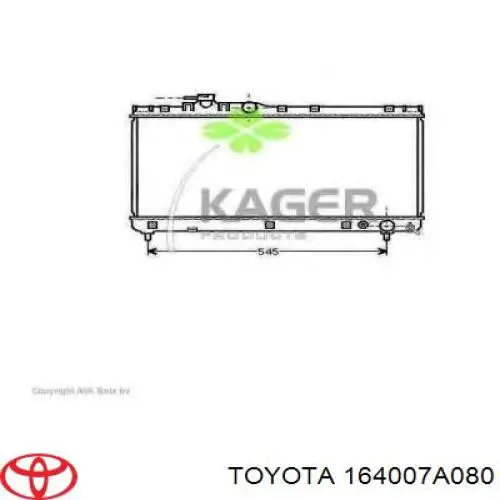 164007A080 Toyota Радіатор охолодження двигуна