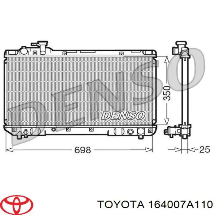 Радіатор охолодження двигуна 164007A110 Toyota