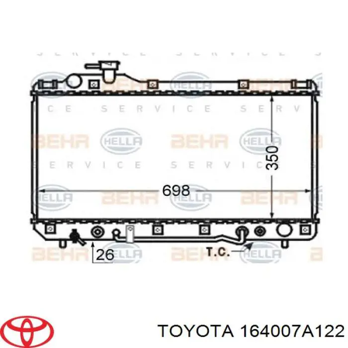 164007A122 Toyota Радіатор охолодження двигуна