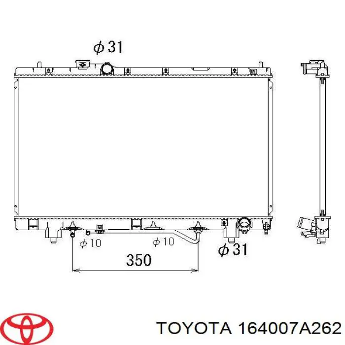 Радіатор охолодження двигуна 164007A262 Toyota