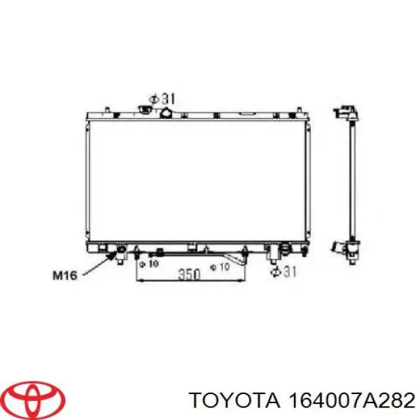 Купити 164007A282 Toyota Радіатор двигуна