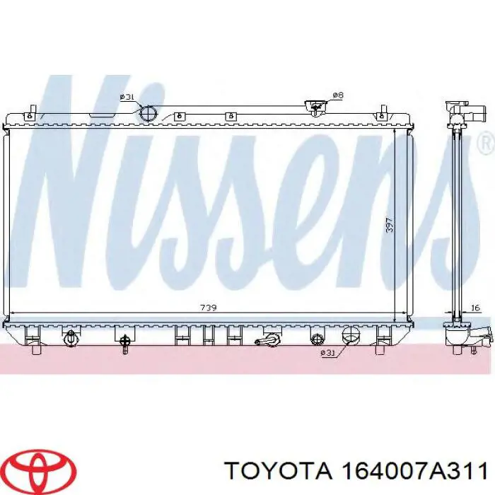 Купити 164007A311 Toyota Радіатор двигуна