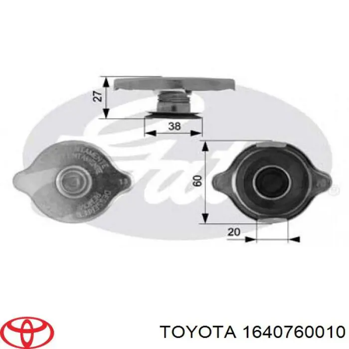 1640760010 Toyota кришка/пробка радіатора
