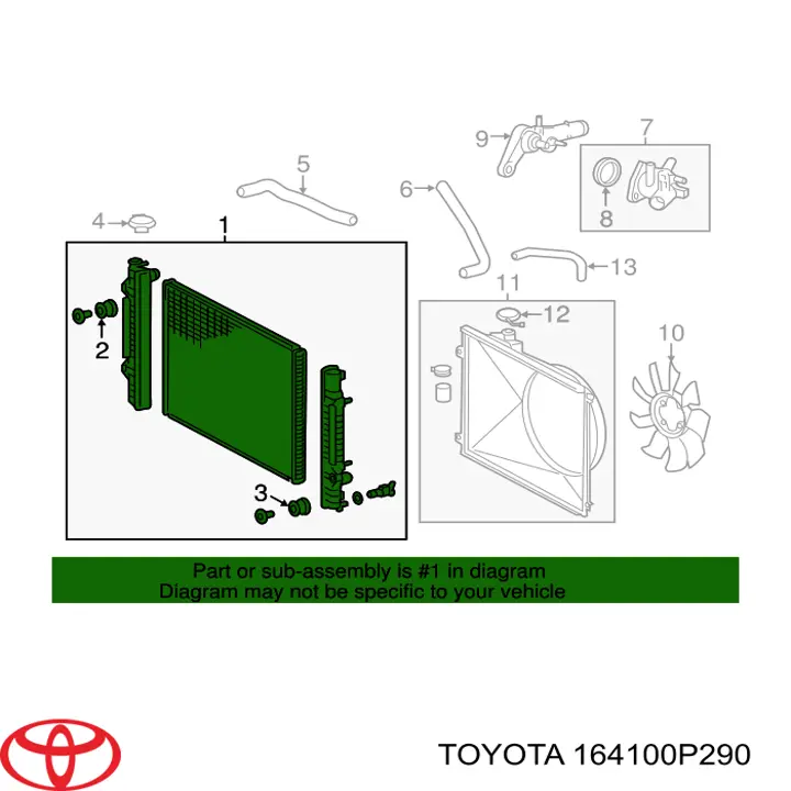 Радіатор основний Toyota 164100P290 ціна, від 137.80 USD