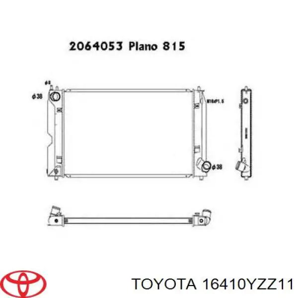 Радіатор охолодження двигуна 16410YZZ11 Toyota