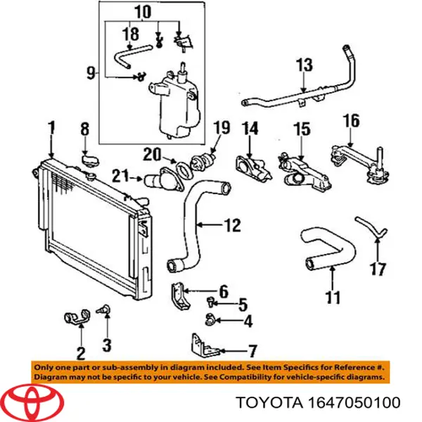 Купити 1647050100 Toyota Водяний бачок системи охолодження
