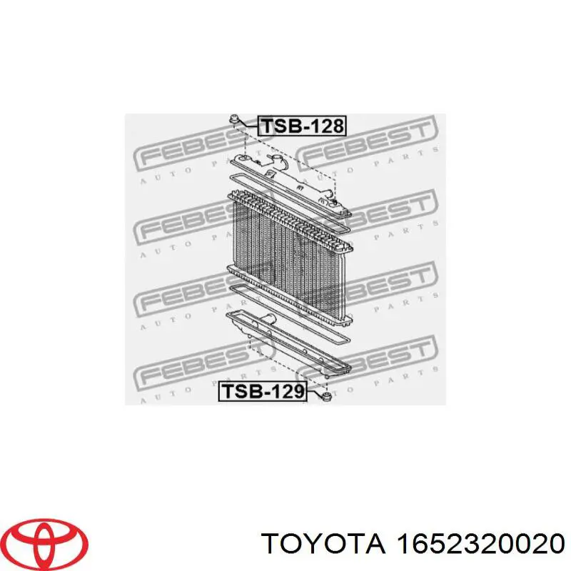 Подушка радіатора кондиціонера, верхня Toyota 1652320020 ціна, від 4.43 USD