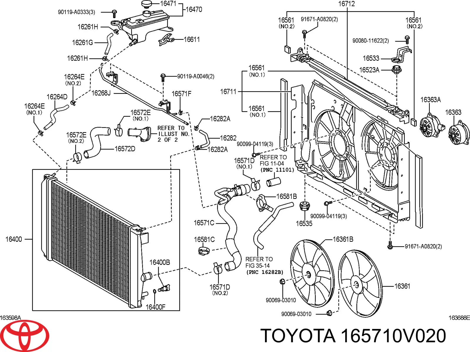 Шланг/патрубок радіатора охолодження, нижній Toyota 165710V020 ціна, від 65.78 USD