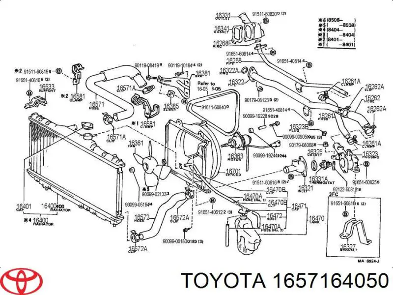 Шланг/патрубок радіатора охолодження, верхній Toyota Corolla (E8) (Тойота Королла)
