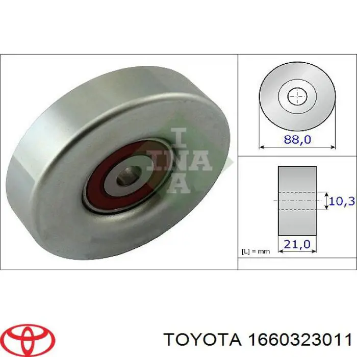 Ролик приводного ременя, паразитний Toyota 1660323011 ціна, від 16.99 USD