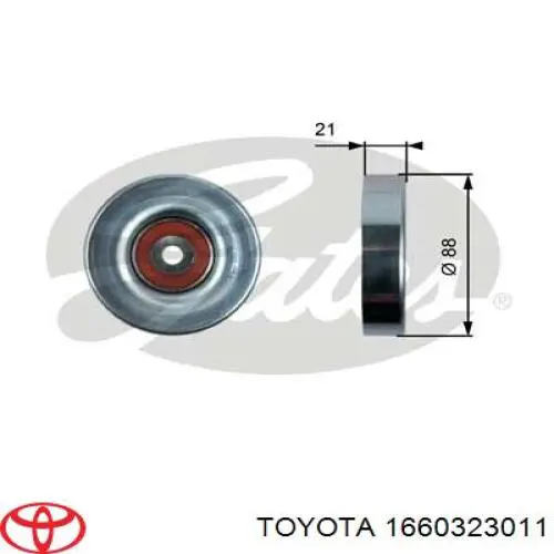 1660323011 Toyota ролик приводного ременя, паразитний