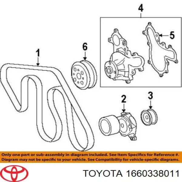 Купити 1660338011 Toyota Ролик приводного ременя, паразитний