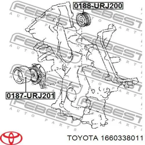 1660338011 Toyota ролик приводного ременя, паразитний
