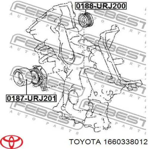 Ролик приводного ременя, паразитний 1660338012 Toyota