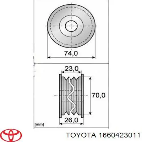 Купити 1660423011 Toyota Ролик приводного ременя, паразитний