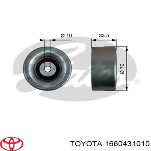Купити 1660431010 Toyota Ролик приводного ременя, паразитний
