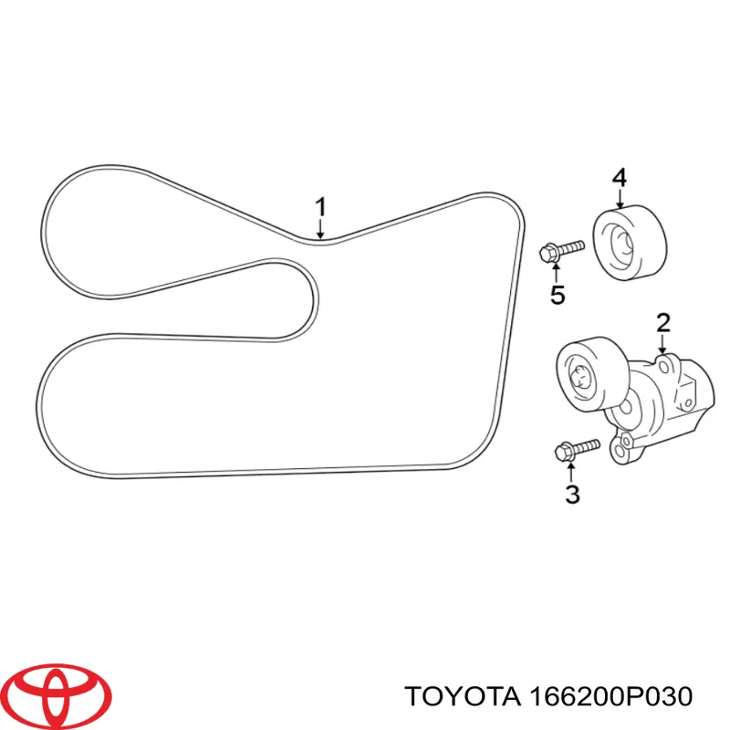 Натягувач приводного ременя Toyota 166200P030 ціна, від 190.89 USD