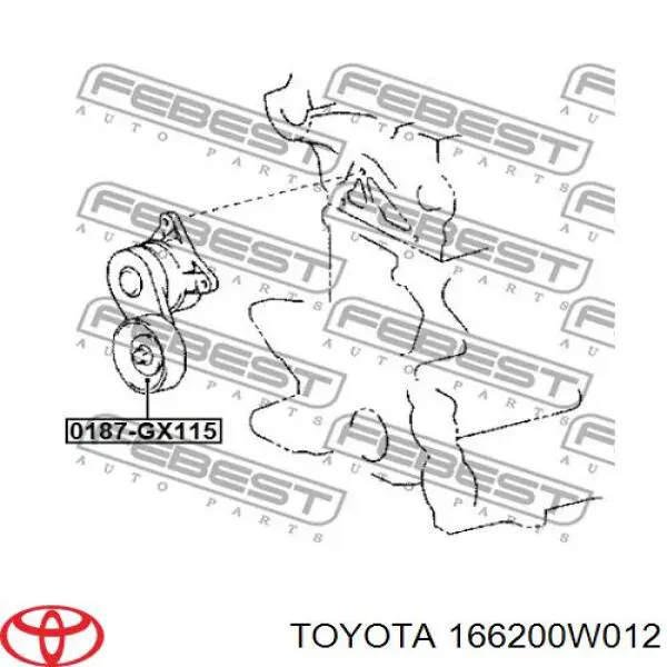 166200W012 Toyota Натяжна планка поліклинового ременя