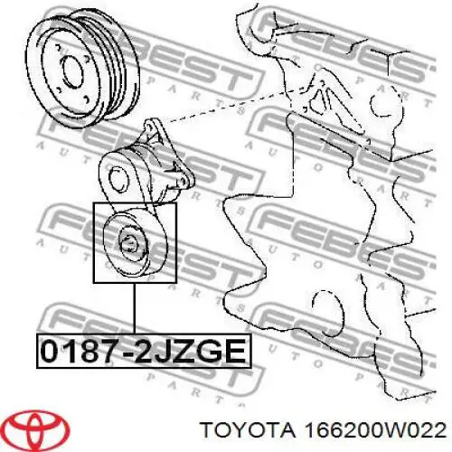 Натягувач приводного ременя Toyota 166200W022 ціна, від 17.27 USD