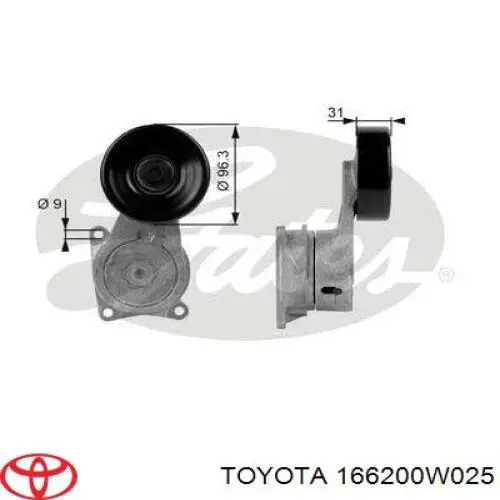 Натягувач приводного ременя Toyota 166200W025 ціна, від 17.24 USD