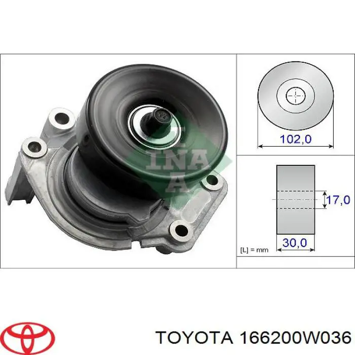 166200W030 Toyota Натяжна планка поліклинового ременя