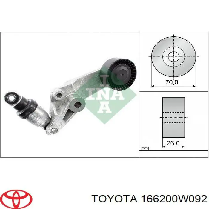 Купити 166200W092 Toyota Натягувач приводного ременя