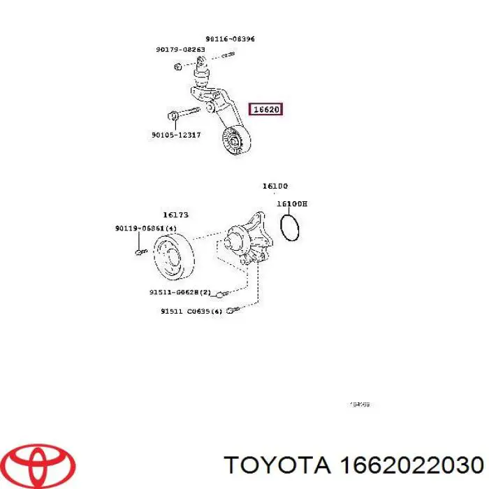 1662022030 Toyota натягувач приводного ременя