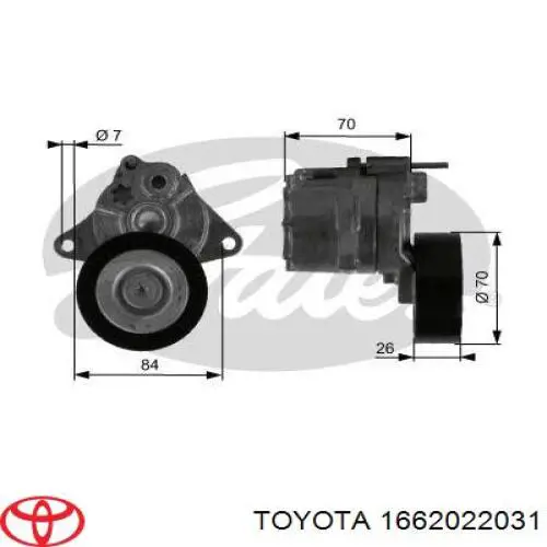 Натягувач приводного ременя 1662022030 Toyota