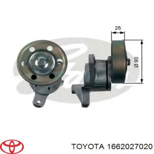 Натягувач приводного ременя Toyota 1662027020 ціна, від 46.31 USD