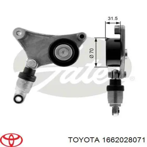 Натягувач приводного ременя Toyota 1662028071 ціна, від 59.68 USD