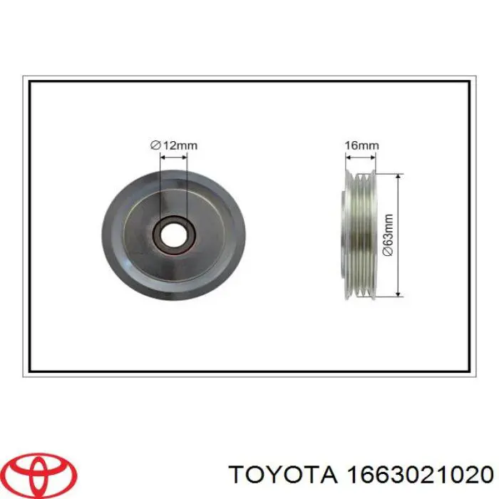 Натяжний ролик Toyota 1663021020 ціна, від 16.71 USD