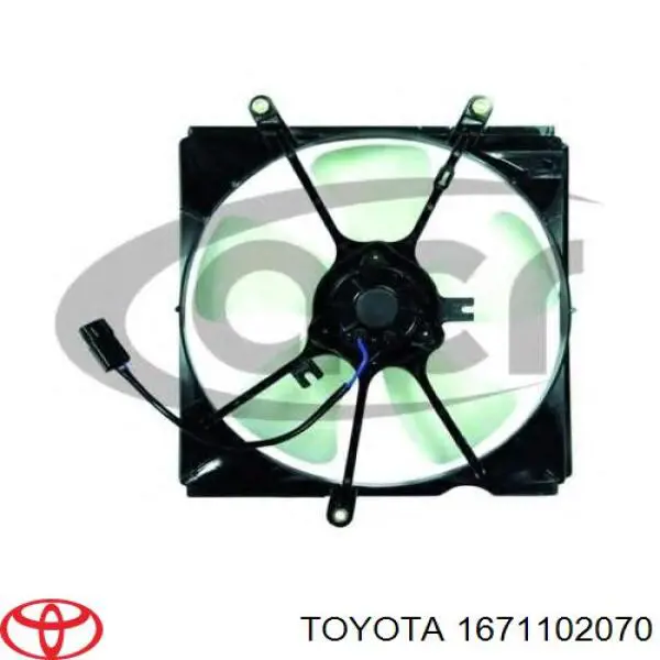 1671102070 Toyota дифузор радіатора охолодження, в зборі з двигуном і крильчаткою