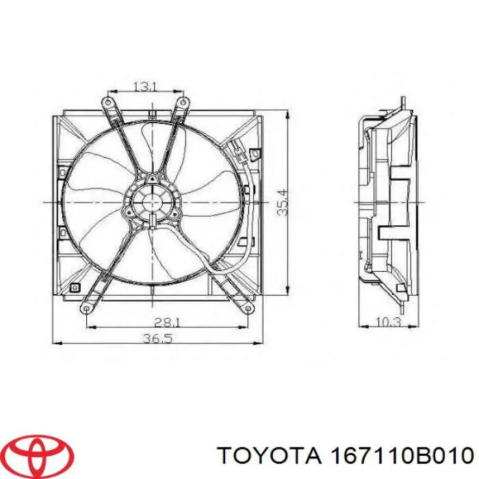 Дифузор вентилятора Toyota 167110B010 ціна, від 27.87 USD