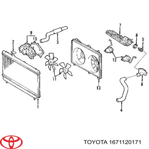 1671120171 Toyota дифузор (кожух радіатора охолодження)