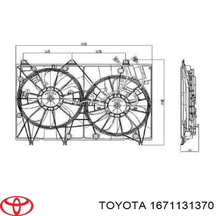 Дифузор (кожух) радіатора охолодження Toyota Highlander (U4) (Тойота Хайлендер)