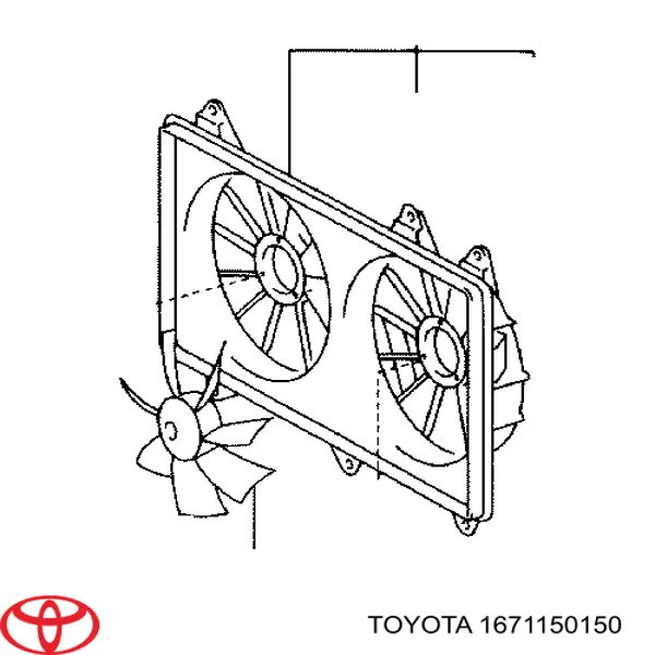 1671150150 Toyota дифузор (кожух радіатора охолодження)