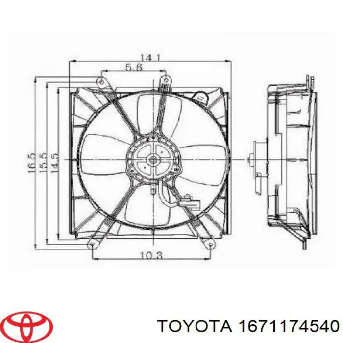 Дифузор вентилятора Toyota 1671174540 ціна, від 87.78 USD