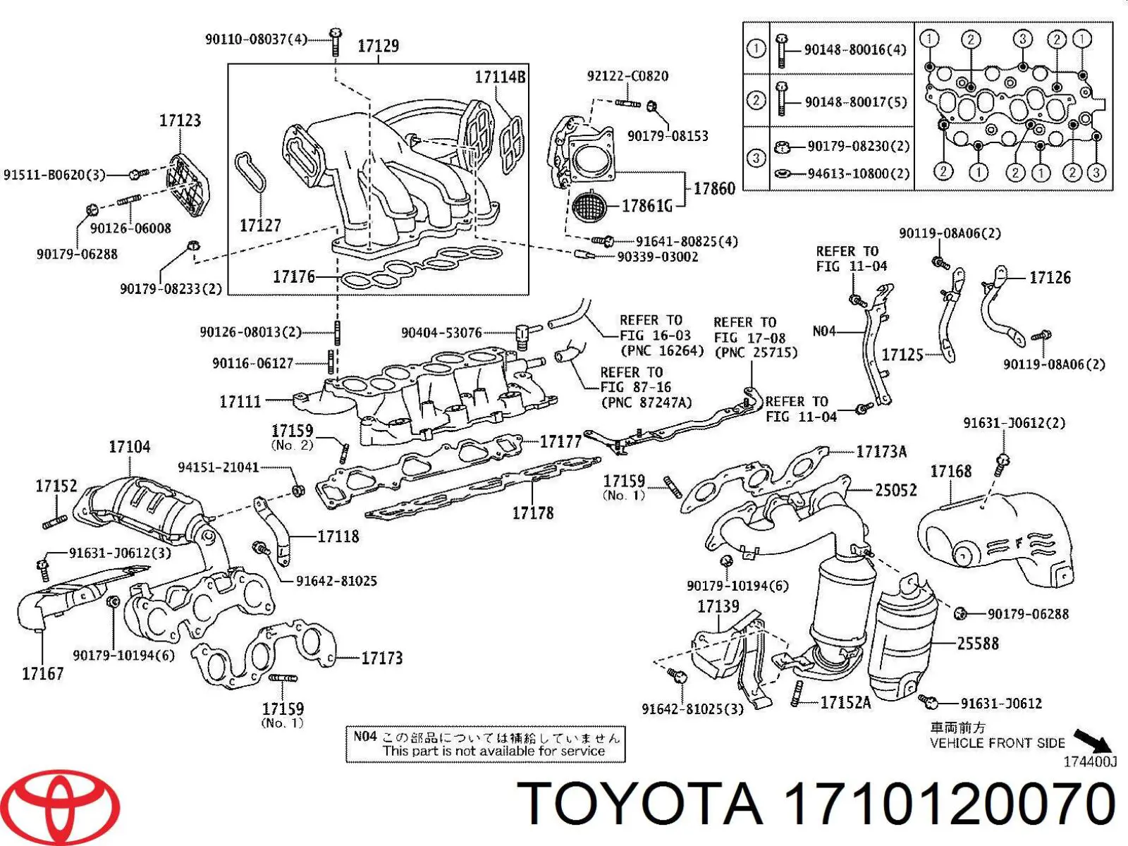 Колектор впускний Toyota 1710120070 ціна, від 11.79 USD