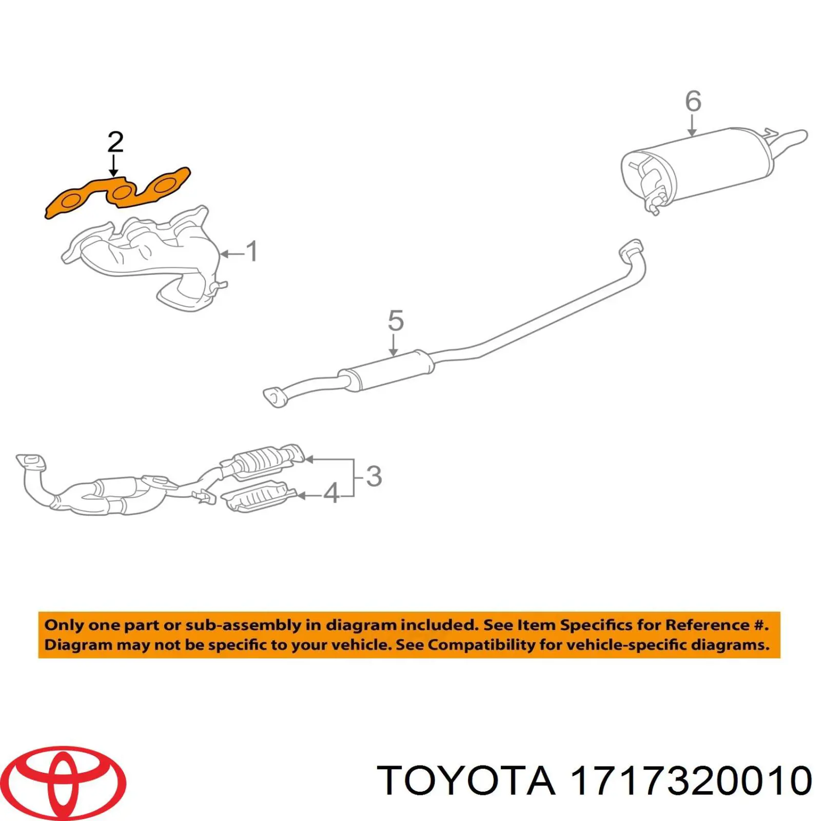 Прокладка випускного колектора Toyota 1717320010 ціна, від 8.06 USD