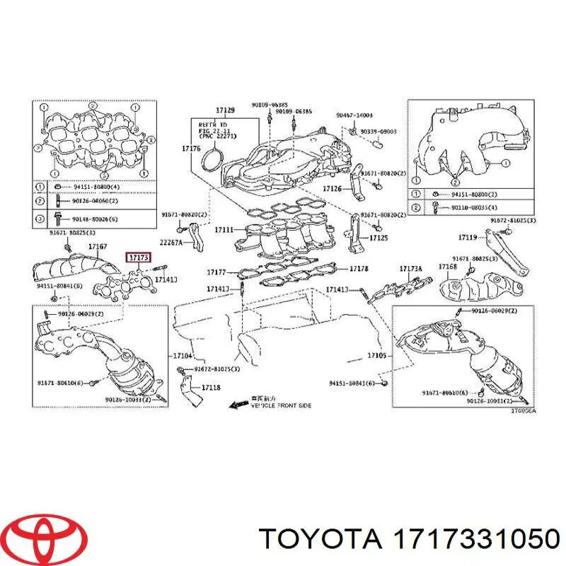 Прокладка випускного колектора Toyota 1717331050 ціна, від 9.84 USD