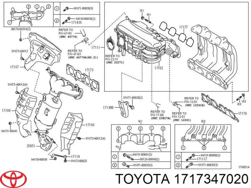 Прокладка випускного колектора Toyota 1717347020 ціна, від 12.49 USD