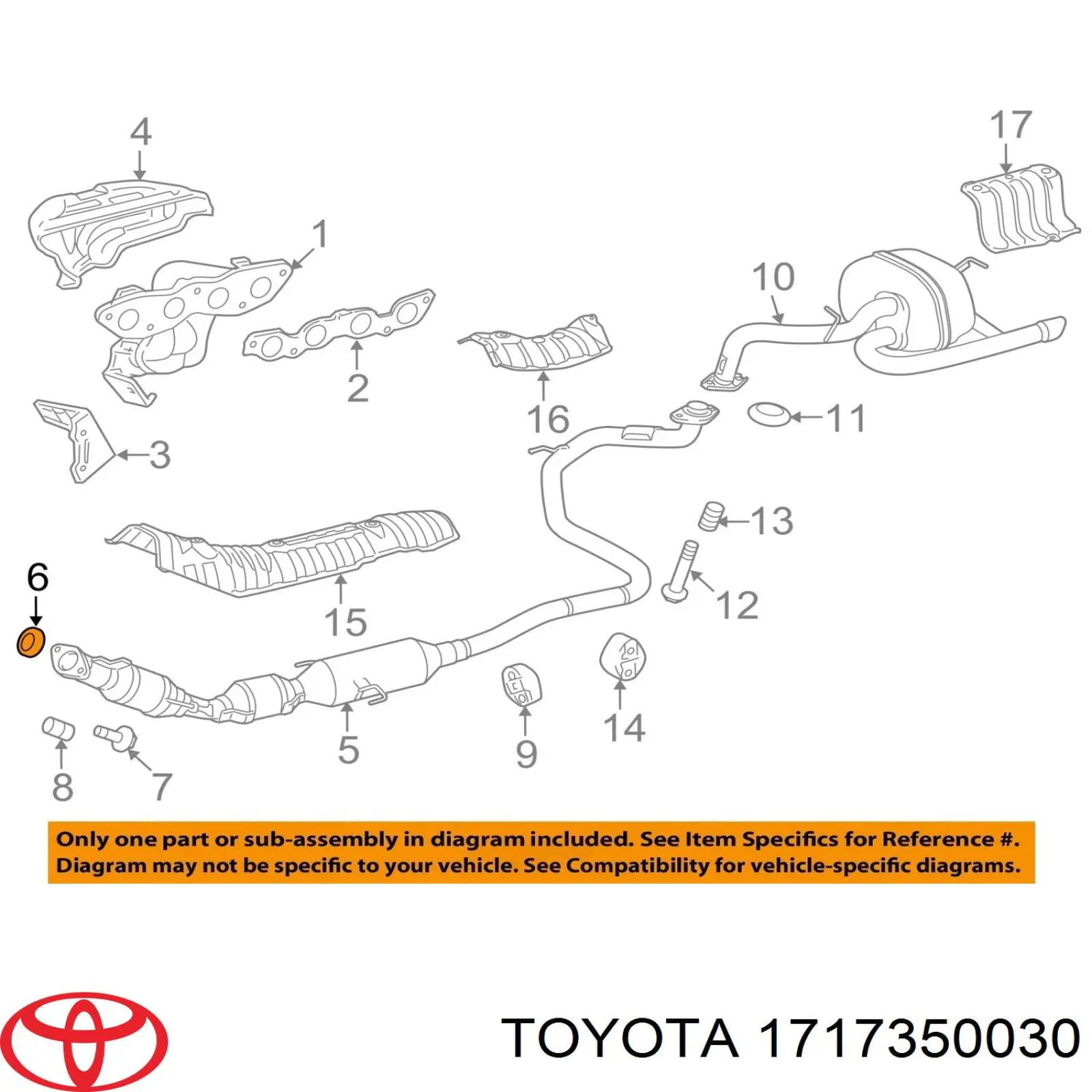 Купити 1717350030 Toyota Прокладка колектора