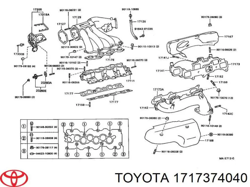 Прокладка випускного колектора Toyota RAV4 I позашляховик (XA) (1994 - 2000) ціна, від 17.09 USD