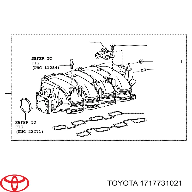 1717731021 Toyota Прокладка впускного колектора, нижня
